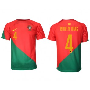 Portugalia Ruben Dias #4 Koszulka Podstawowych MŚ 2022 Krótki Rękaw
